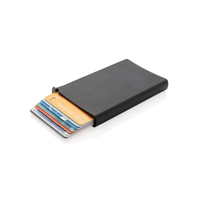 Schwarzer RFID-Schutz Kartenetui aus Aluminium - Sicher & Stilvoll