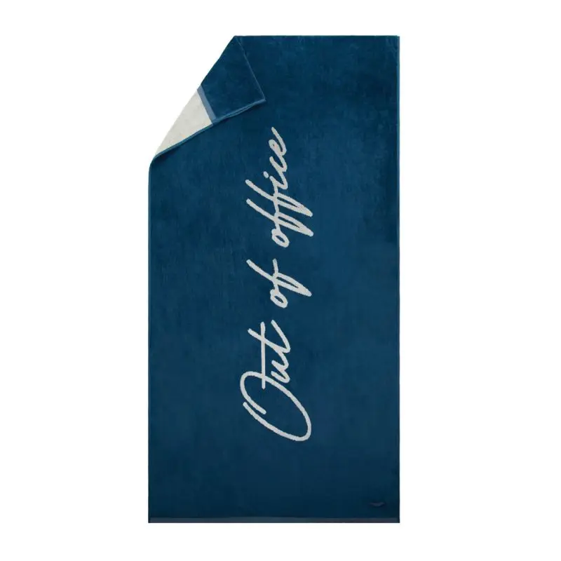 VINGA Liegestuhl-Handtuch 450gr/m² - Navy Blau/Weiß: Weich, Saugfähig, Stilvoll