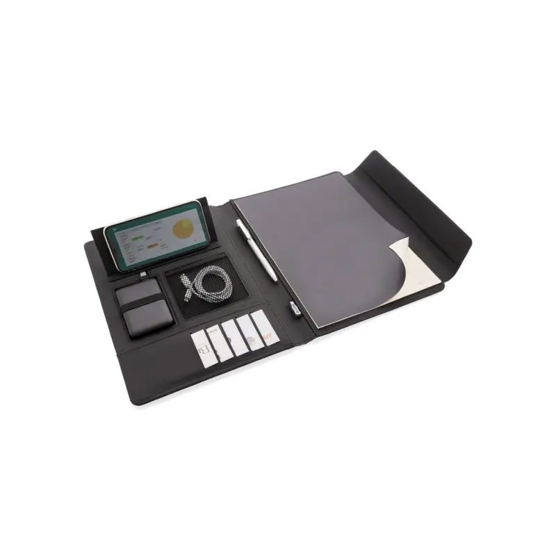 Fiko A4 Kabellose Lademappe 5W mit Powerbank - Tiefschwarz
