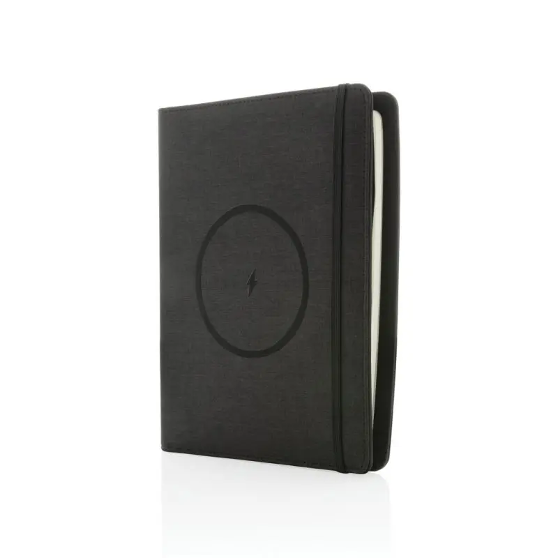 Schwarz A5 Notizbuch mit kabellosem 5W-Laden und 5000mAh Powerbank: Air 5W