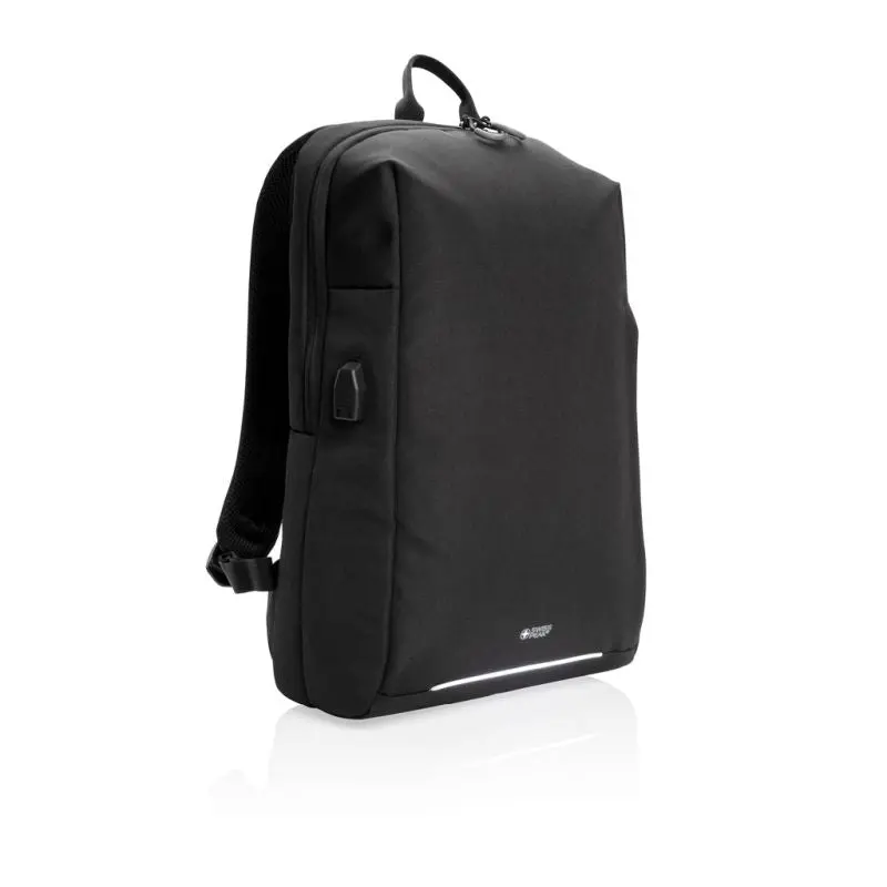 Swiss Peak AWARE™ RFID & USB-A Laptop-Rucksack, Sicher, Schwarz
