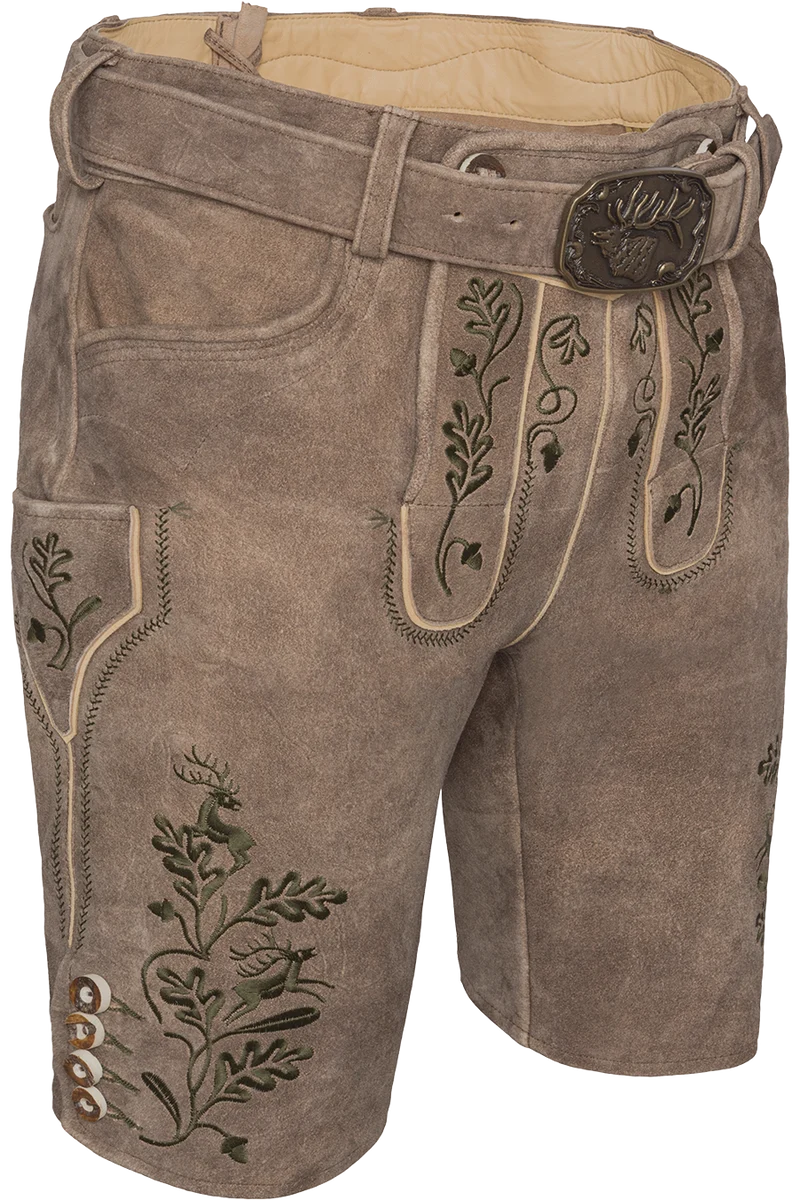 Herren Lederhose kurz mit Gürtel