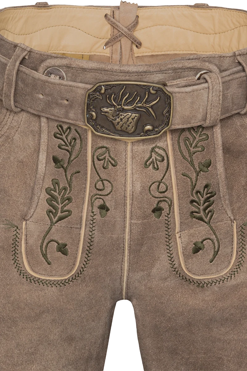 Herren Lederhose kurz mit Gürtel