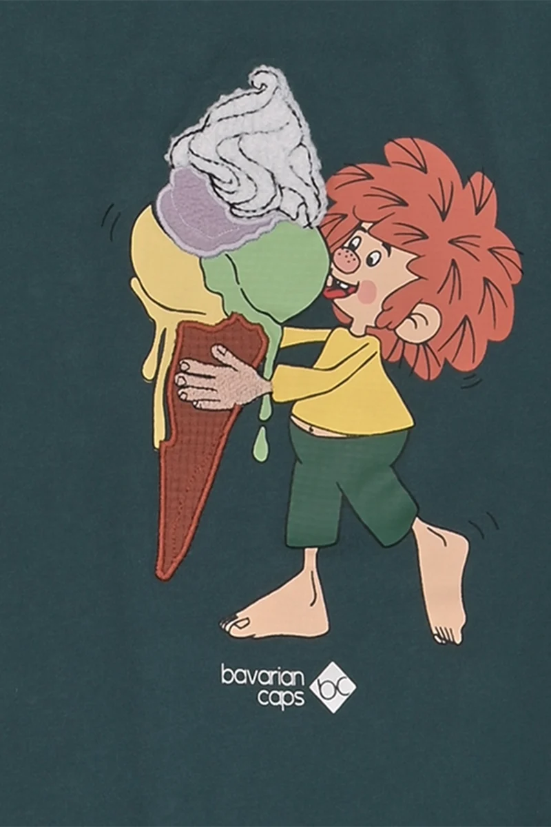 Kinder T-Shirt mit 3D-Applikation Pumuckl und Eiscreme