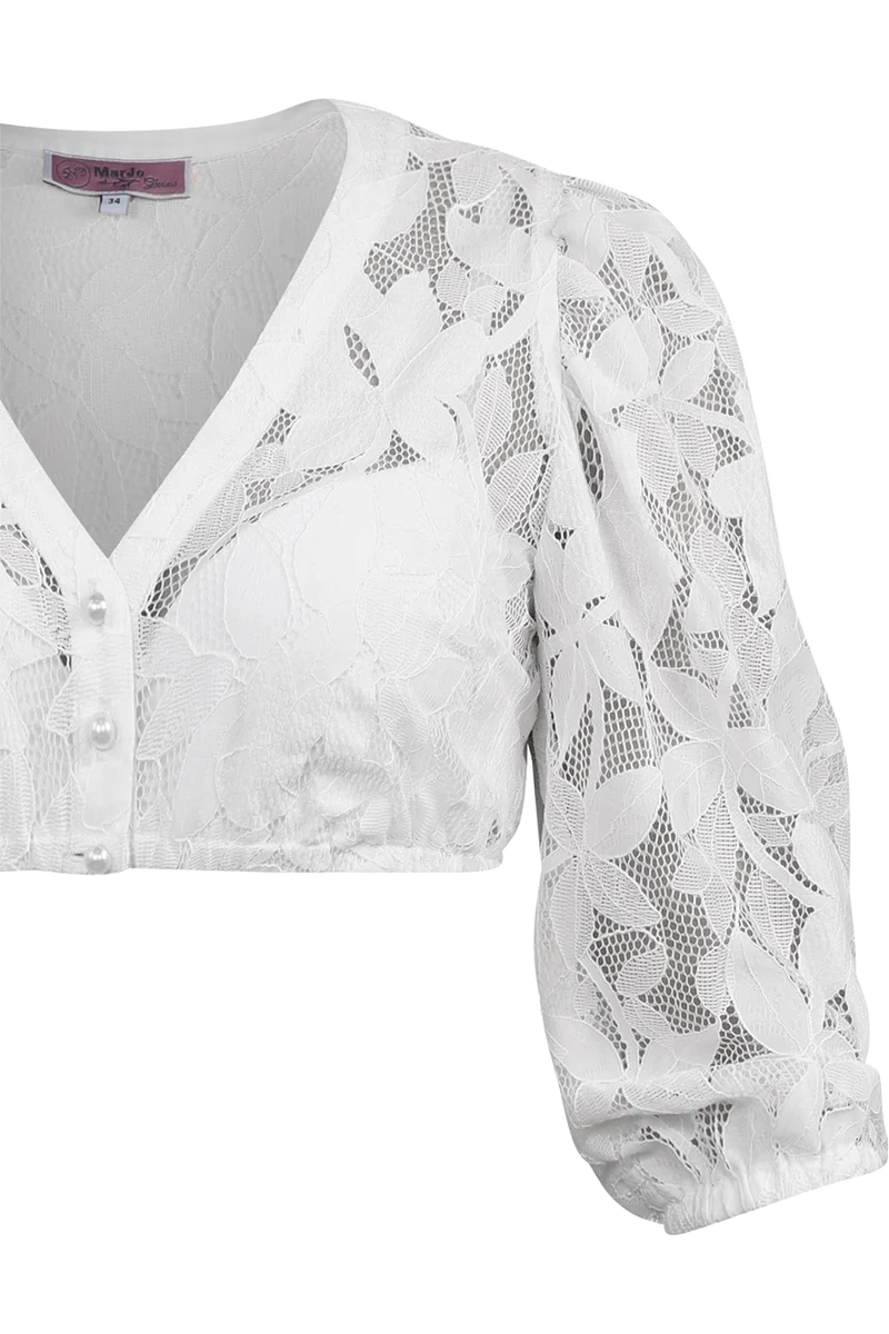Dirndlbluse mit weiten Puffärmeln