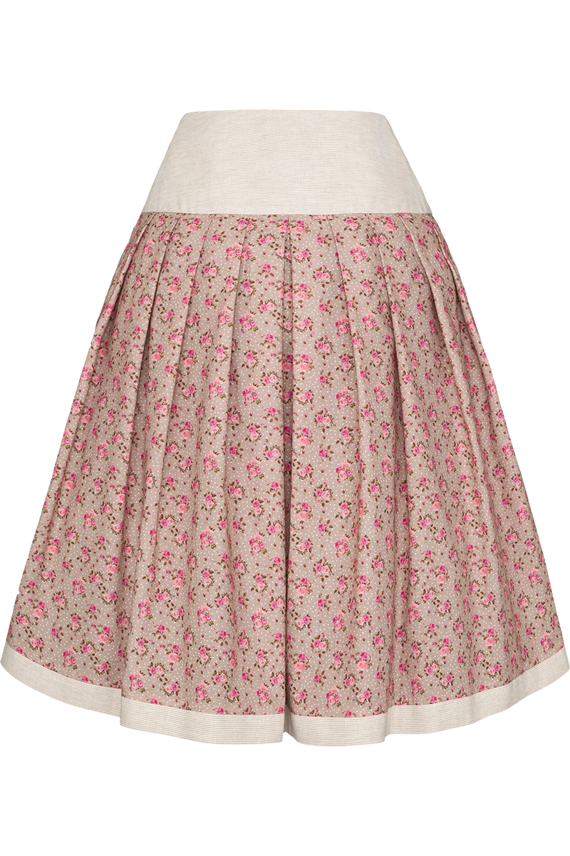 Trachtenrock Midilänge mit Blumenmuster