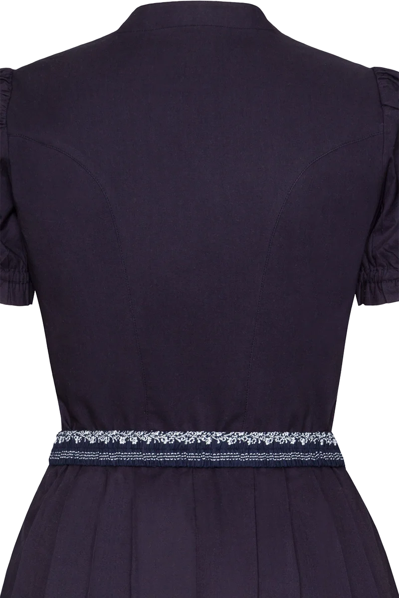 Midi-Trachtenkleid mit Schürze und Gürtel - dunkelblau
