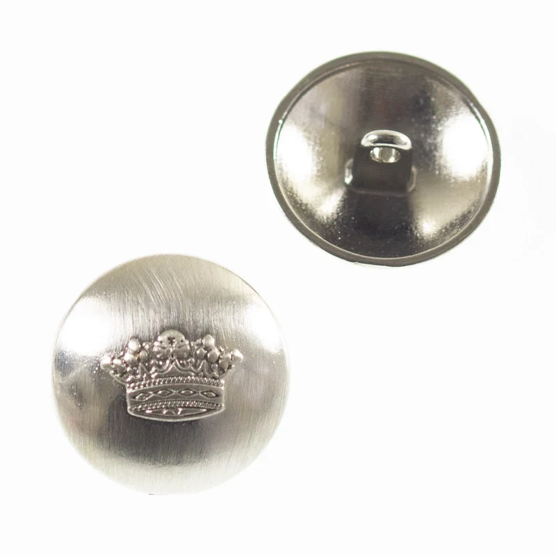 Metallknopf Kronenmotiv Halbkugel Silber – Uniformknopf MK-209S-GLANZ