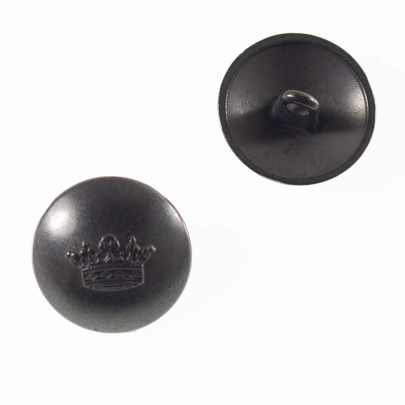 Metallknopf Kronenmotiv Halbkugel Schwarz – Uniformknopf MK-209
