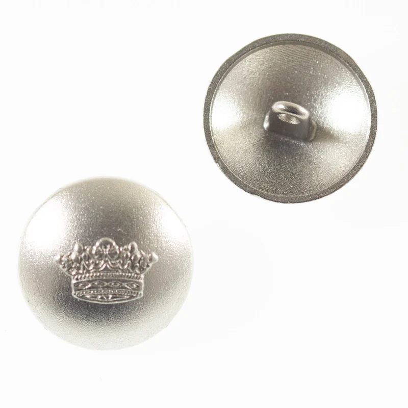 Metallknopf Kronenmotiv Halbkugel Silber – Uniformknopf MK-209S-MAT