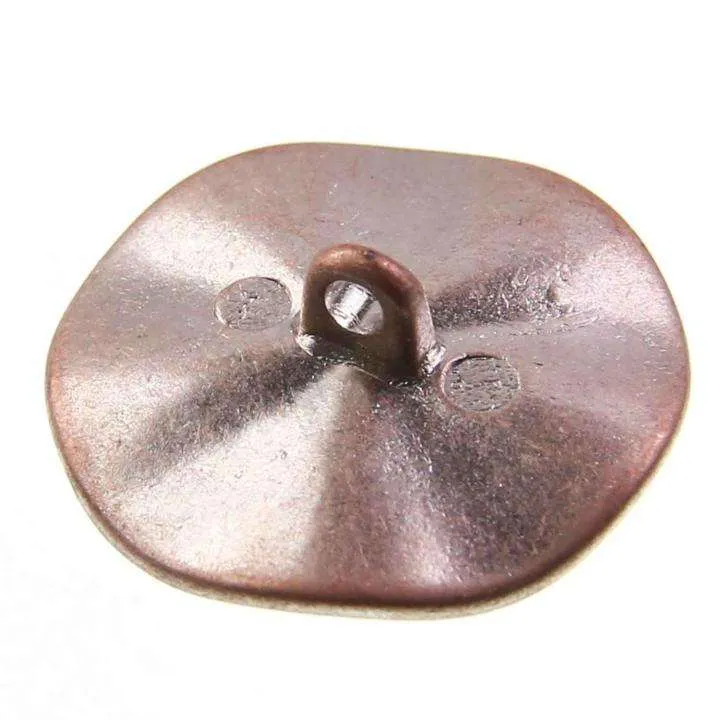 Metallknopf Blumenmotiv Silber-Kupfer – Öse MK-20K