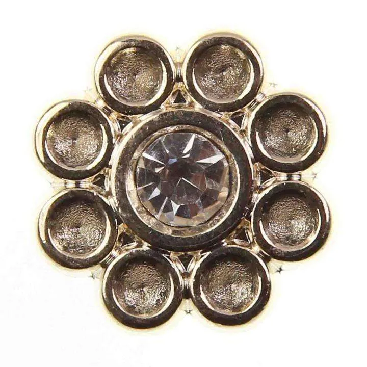 Metallknopf Blumenmotiv Gold – Öse MK-21G