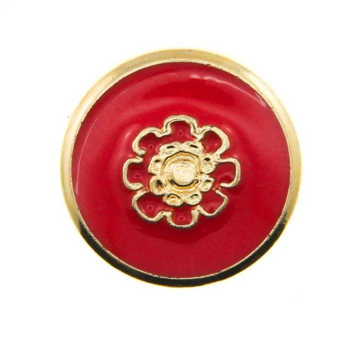 Metallknopf Blumenmotiv Gold 18 mm – Metallknopf MK-220