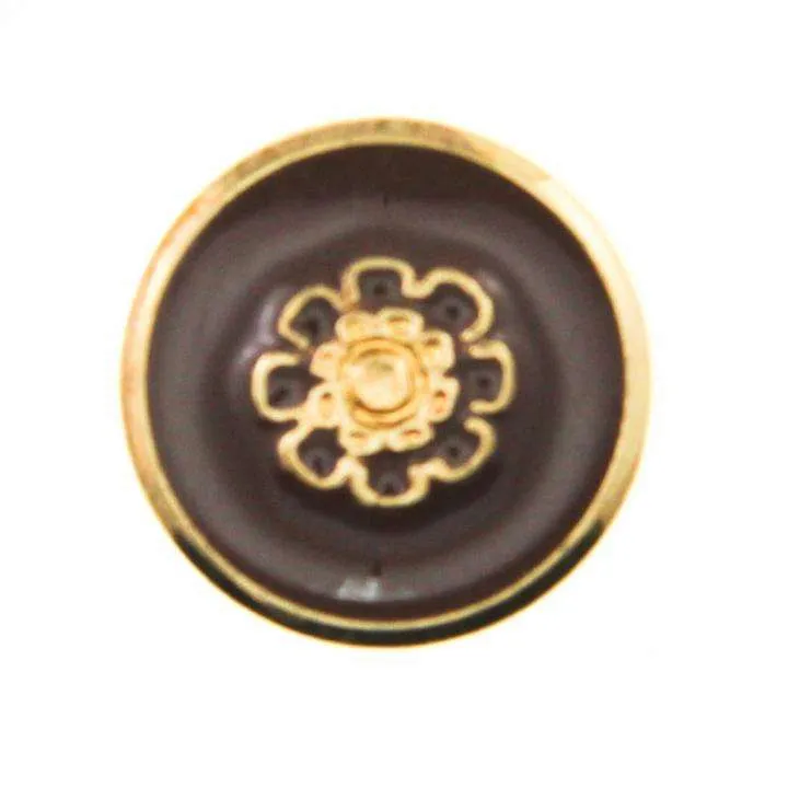 Metallknopf Blumenmotiv Gold 18 mm – Metallknopf MK-220
