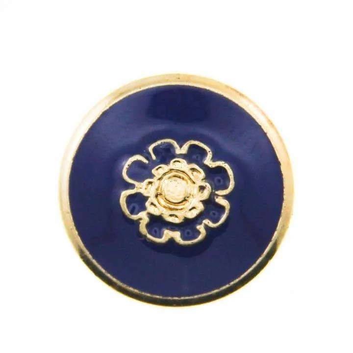 Metallknopf Blumenmotiv Gold 18 mm – Metallknopf MK-220
