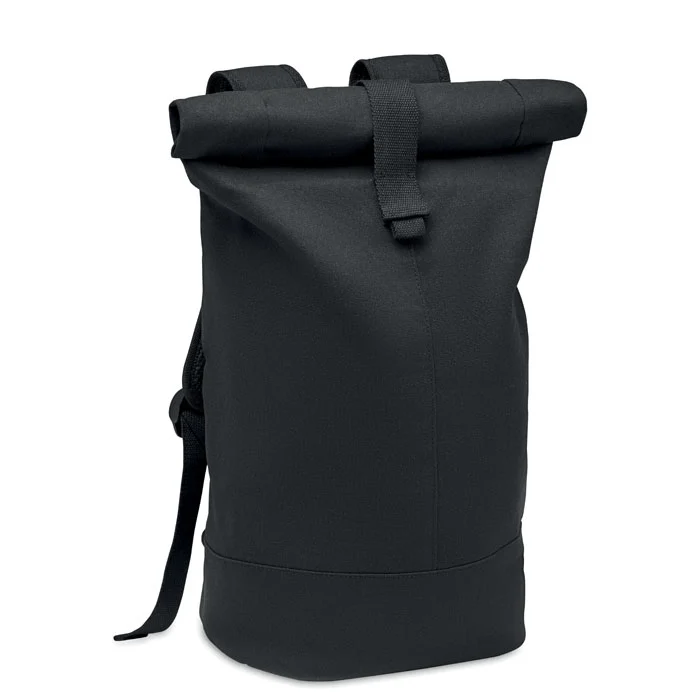Rolltop-Rucksack aus gewaschenem Canvas
