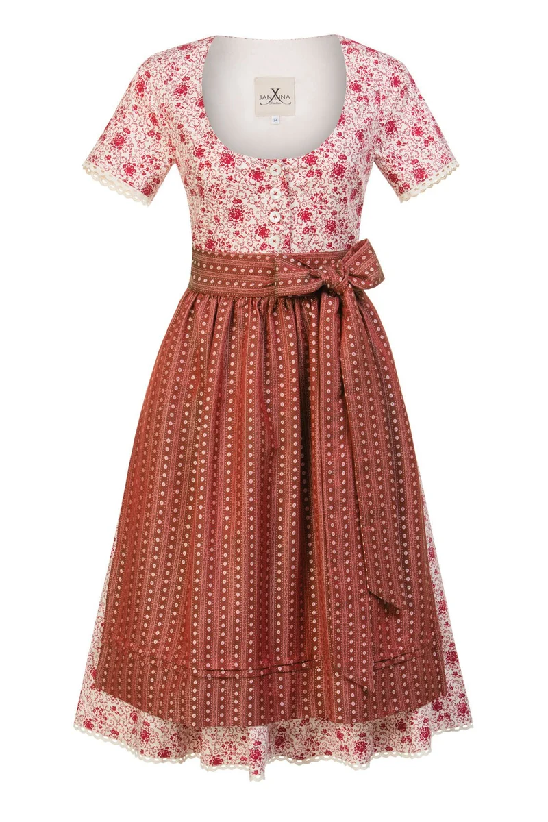 BAUMWOLL- TRADITIONSDIRNDL ROT