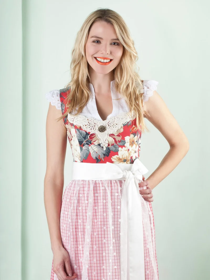 DIRNDL VINTAGE OXFORD FLOWERS ROT