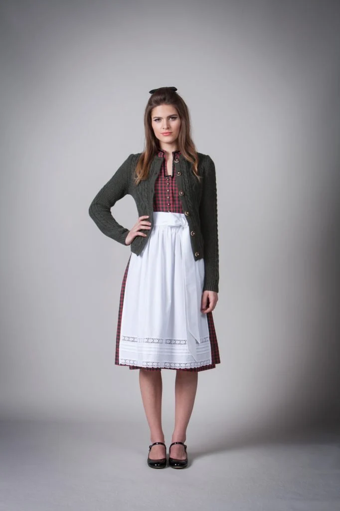 STRICKJACKE VINTAGE MIT ZOPF OLIV