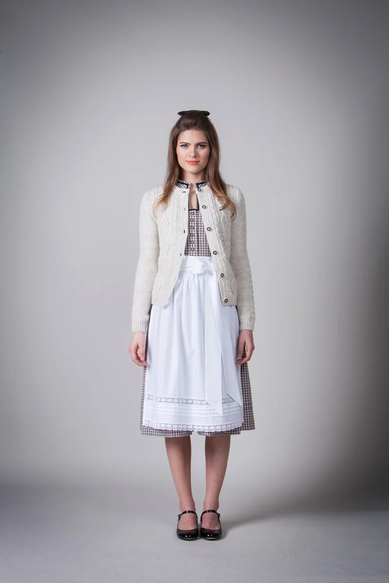 STRICKJACKE VINTAGE MIT ZOPF BEIGE