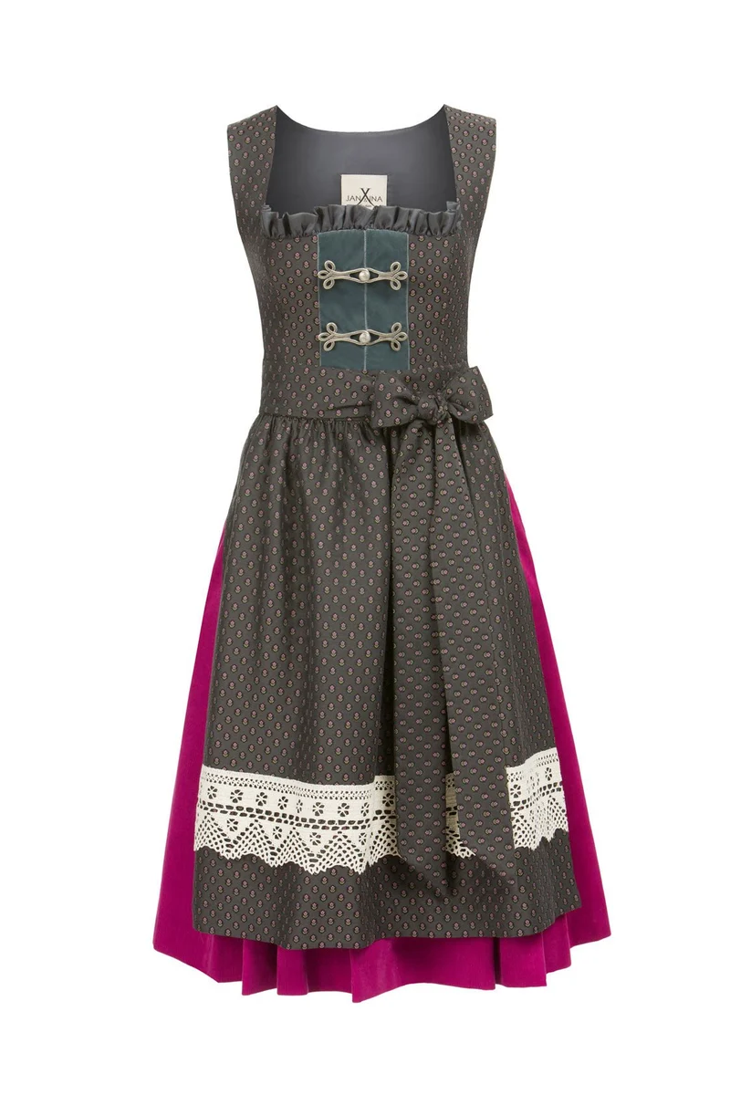 JACQUARD DIRNDL PERGOLA ANTHRAZIT/FUCHSIA