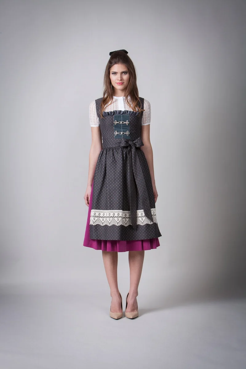 JACQUARD DIRNDL PERGOLA ANTHRAZIT/FUCHSIA