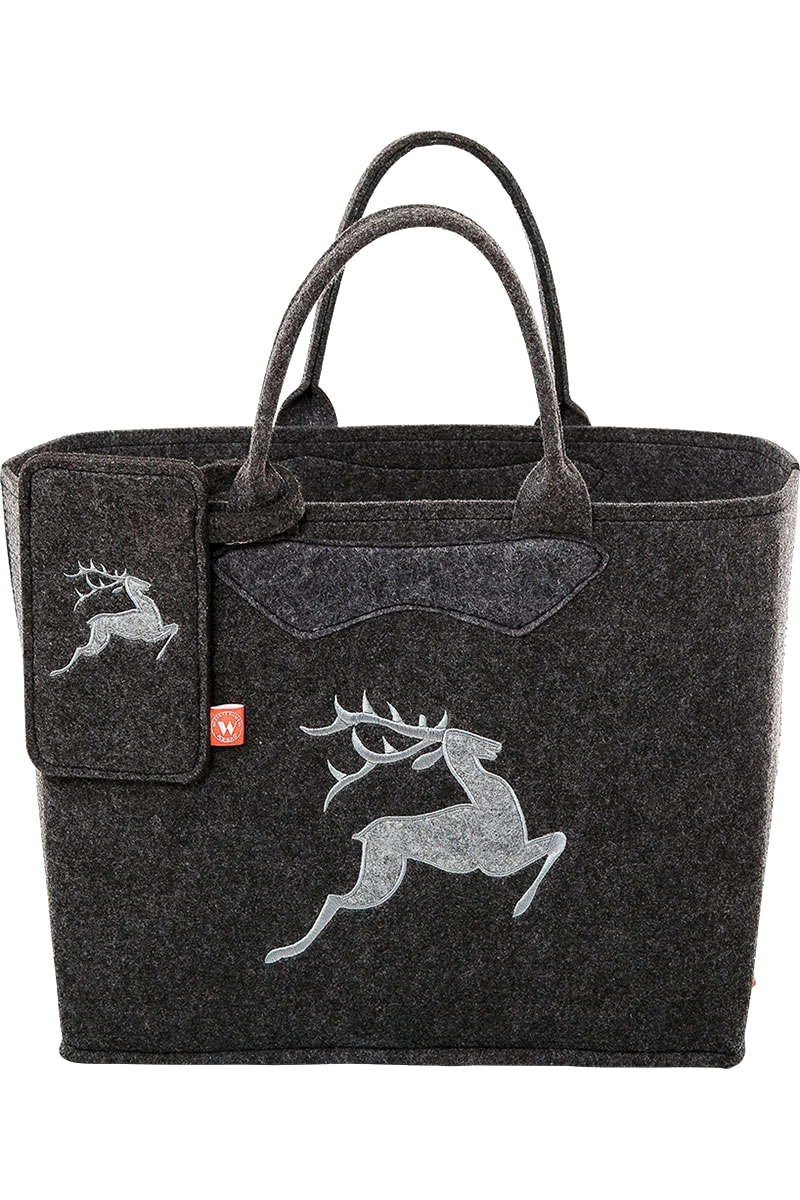Trachten-Filztasche groß mit Handyetui springendem Hirsch