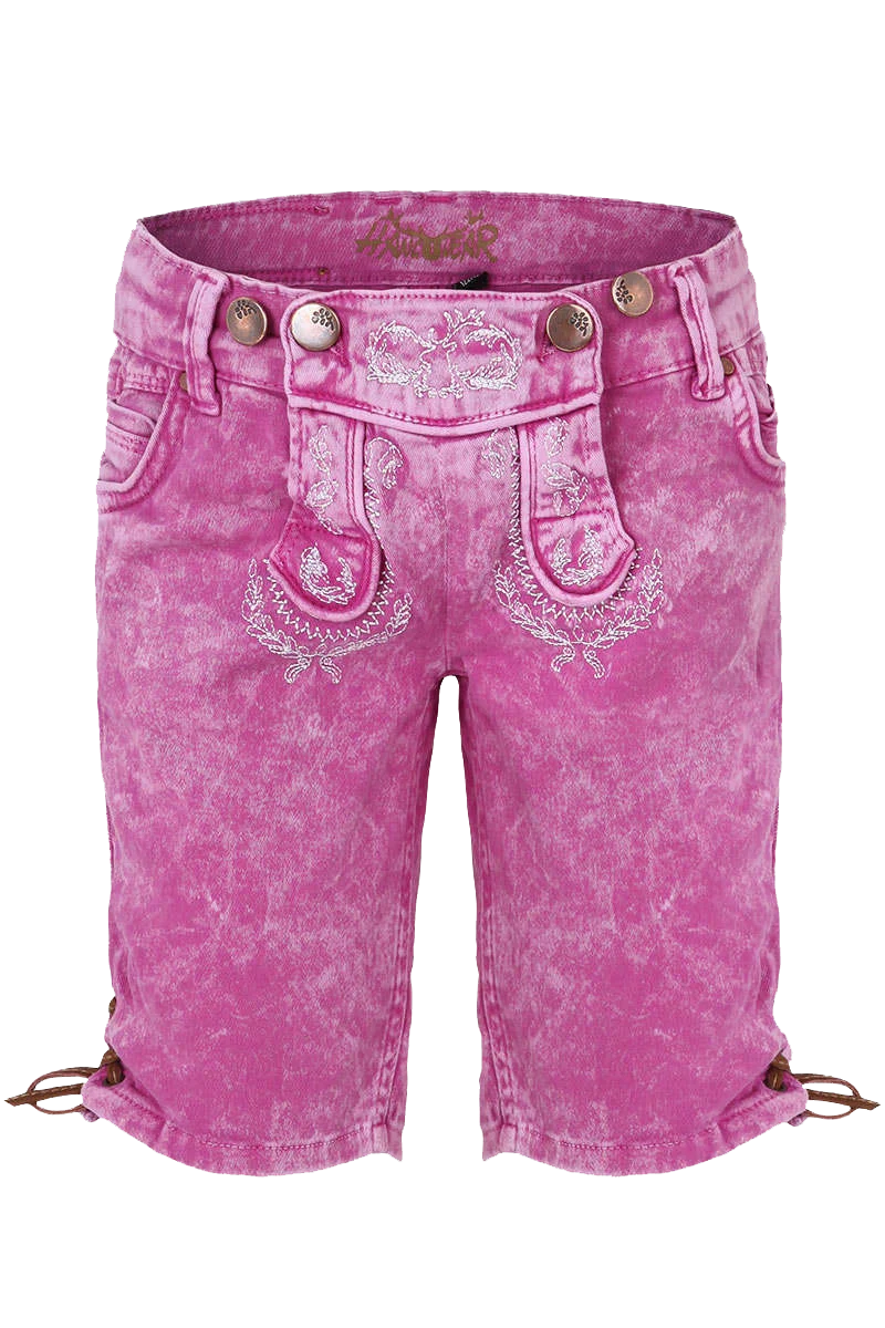 Kinder Jeansshort in Lederhosenoptik