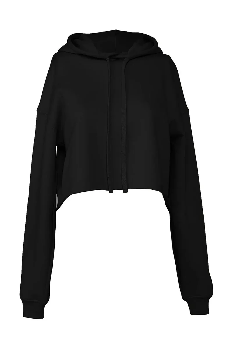 Damen Fleece Hoodie im Crop-Style