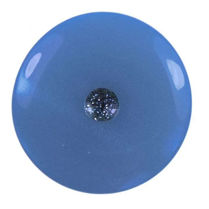 Knopf mit Glitzer Punkt Blau – Kunststoffknopf KBL-181
