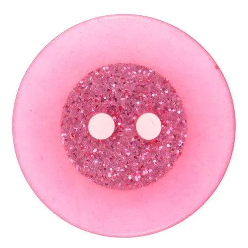 Glitzerknopf Rosa 2-Loch – Kunststoffknopf KROS-22