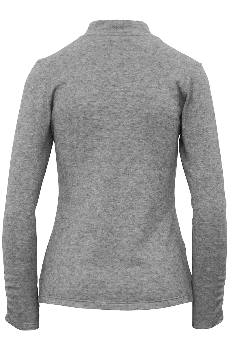 Damen Pullover mit Stehkragen und Brosche