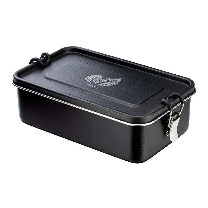 Lunchbox RE98-LUNCHBREAK - Schwarz Silber Stilvoll & Praktisch Hochwertige Mahlzeitenaufbewahrung
