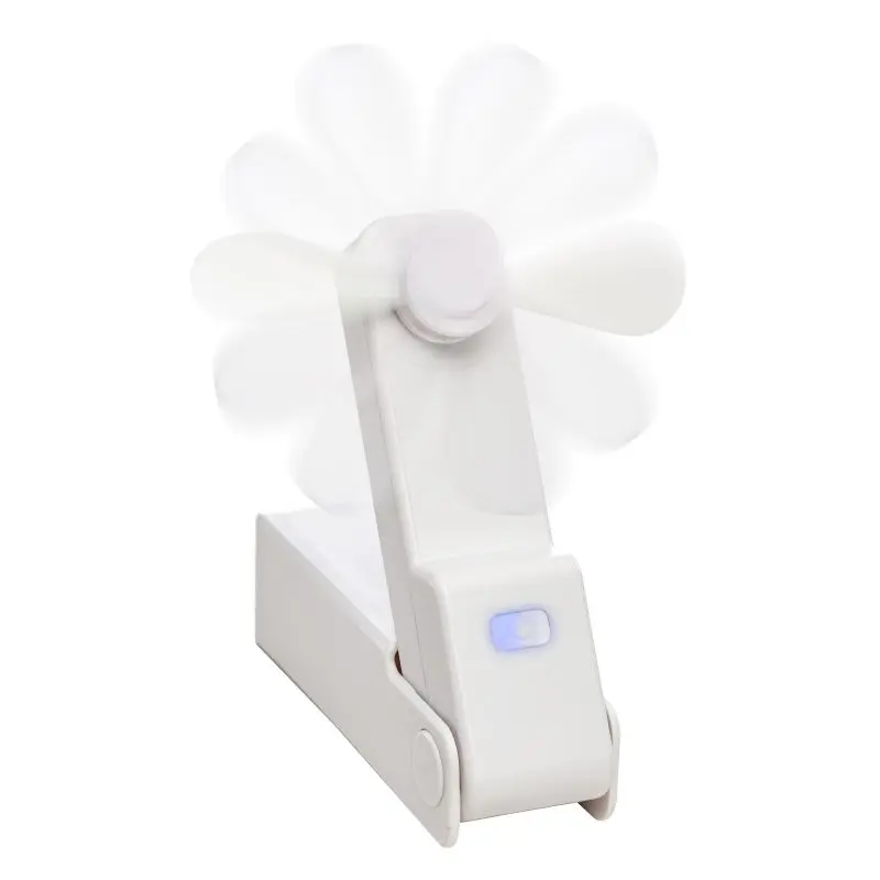 Wiederaufladbarer Mini-Ventilator REEVES-JOLHOLM - Weiß: Tragbarer Handventilator, leise, leistungsstark, USB-Ladung