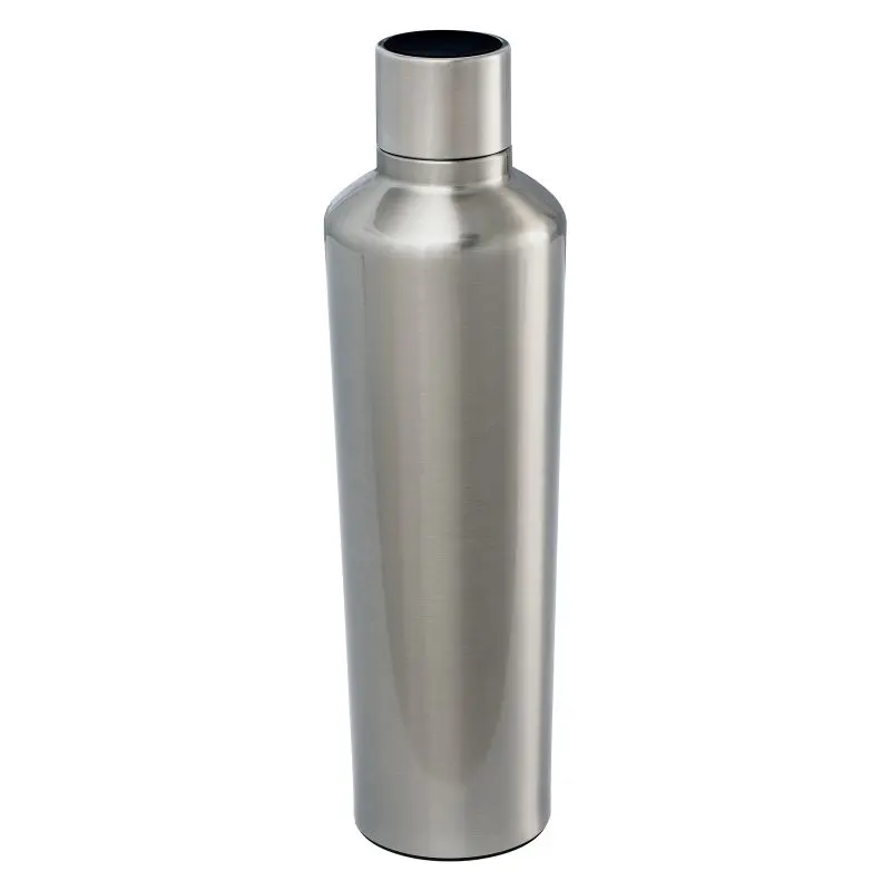 DRINQEO 770 ml Thermotrinkflasche, Silber-Schwarz