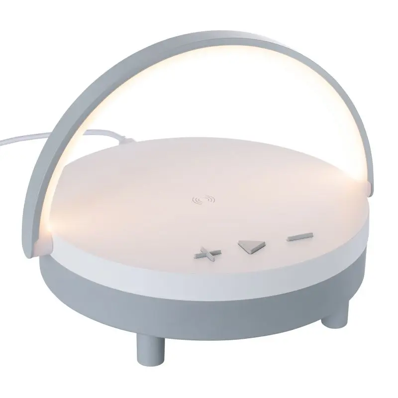 REEVES-BOURVILLE Wireless Lautsprecher mit 15W Ladegerät & Licht - Grau-Weiß