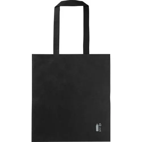 Nachhaltige Schwarze Ryder rPET-Vliesstoff Einkaufstasche (70 gr/m²) - Ökologisch