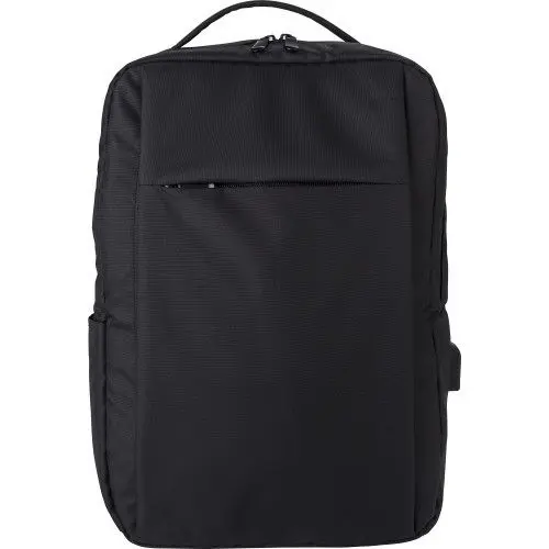Jesse rPET (300D) Laptop-Rucksack, Umweltfreundlich, Schwarz