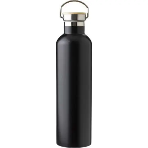 Damien 500 ml Doppelwandige Edelstahlflasche, Mattschwarz