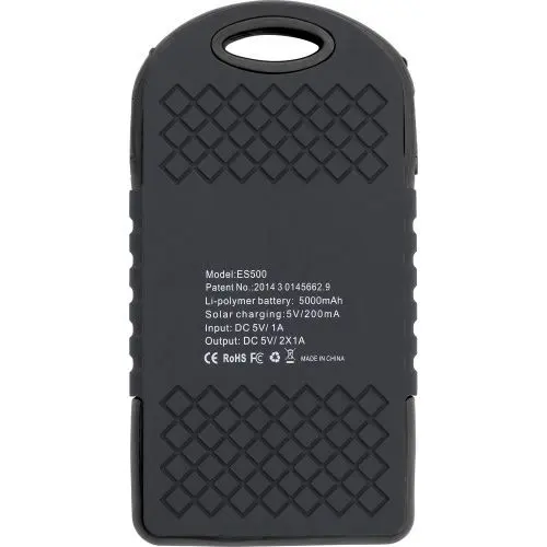 Aurora Solar-Powerbank - Umweltfreundlich, Langlebig & Schwarz