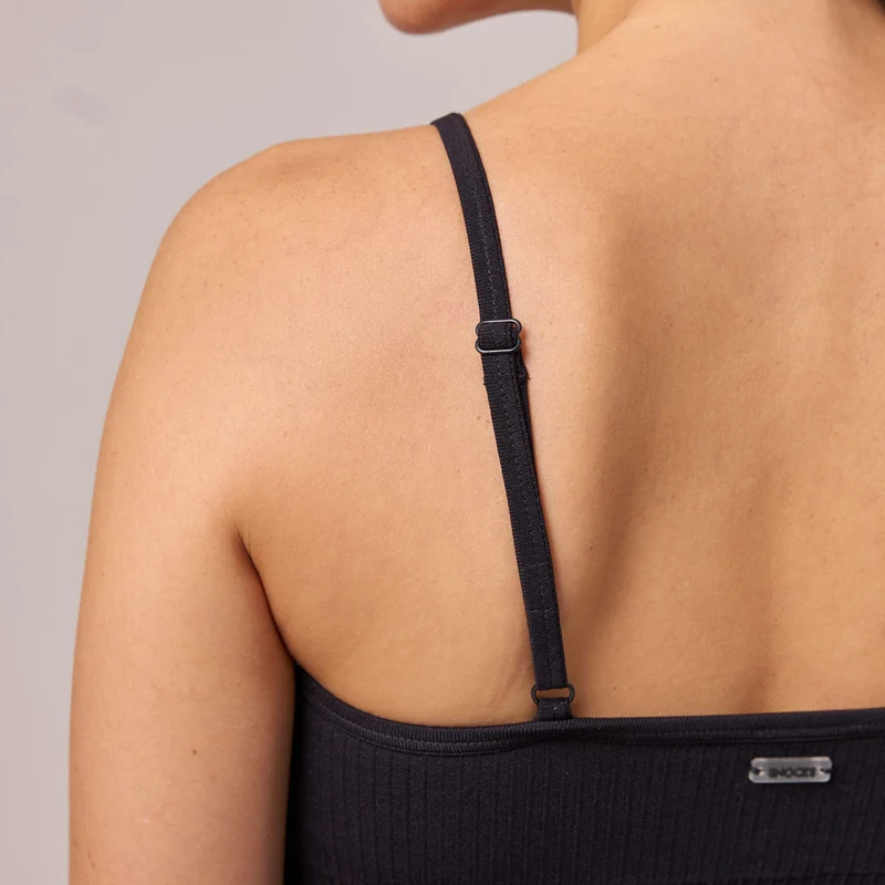 Gerippter Sport-BH | Schwarz