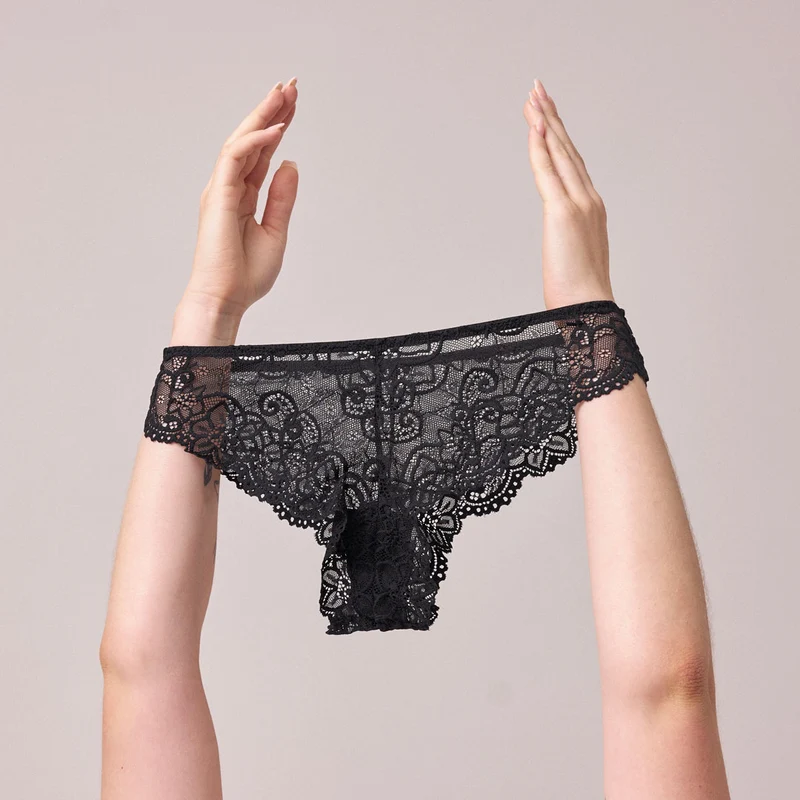 Brazilian Slips aus Spitze | Schwarz