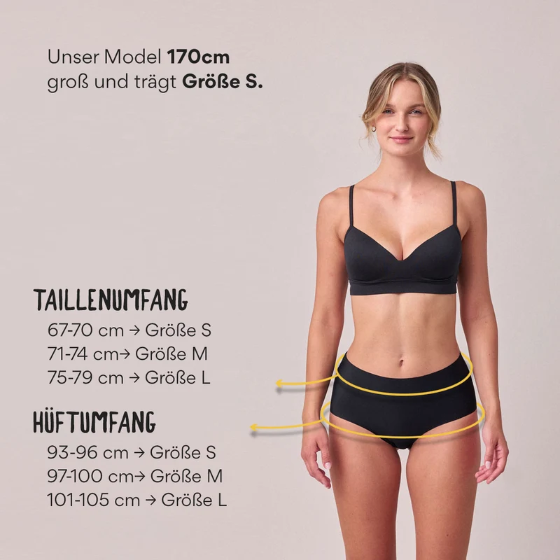 High Waist Hipster Panties Seamless | Schwarz