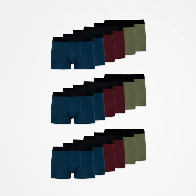 Boxershorts ohne Logo | Mix (Rot/Olive/Blau)