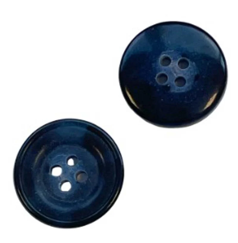 Hornimitatknopf Blau 4-Loch-Knopf – Blazer- und Sakkoknopf HI-92