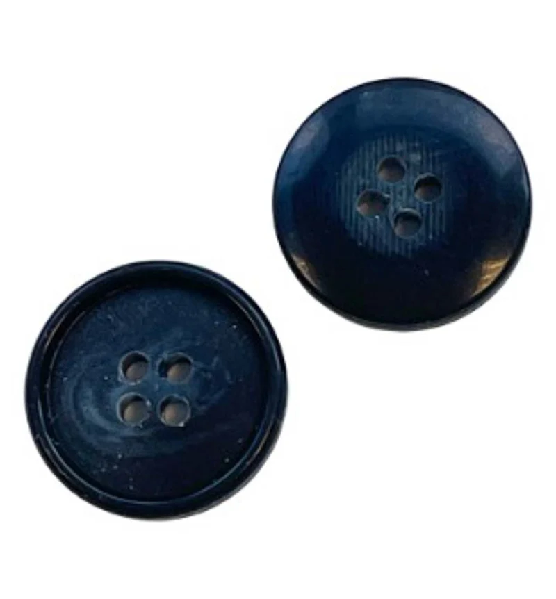 Hornimitatknopf Blau 4-Loch-Knopf – Blazer- und Sakkoknopf HI-91