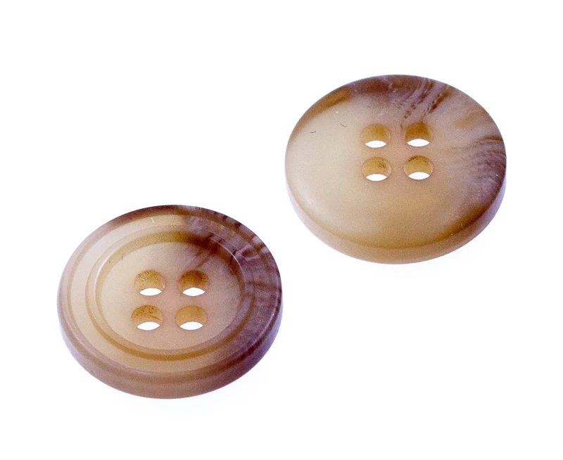 Hornimitatknopf Braun 4-Loch-Knopf – Blazer- und Sakkoknopf KBG-6