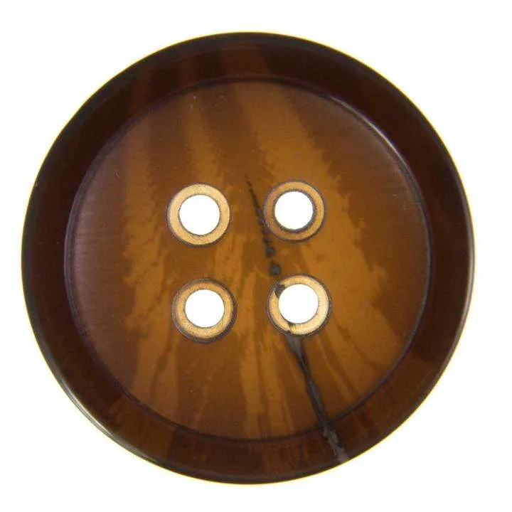 Hornimitatknopf Braun 4-Loch-Knopf – Hemd- und Blusenknopf KBR-206-D