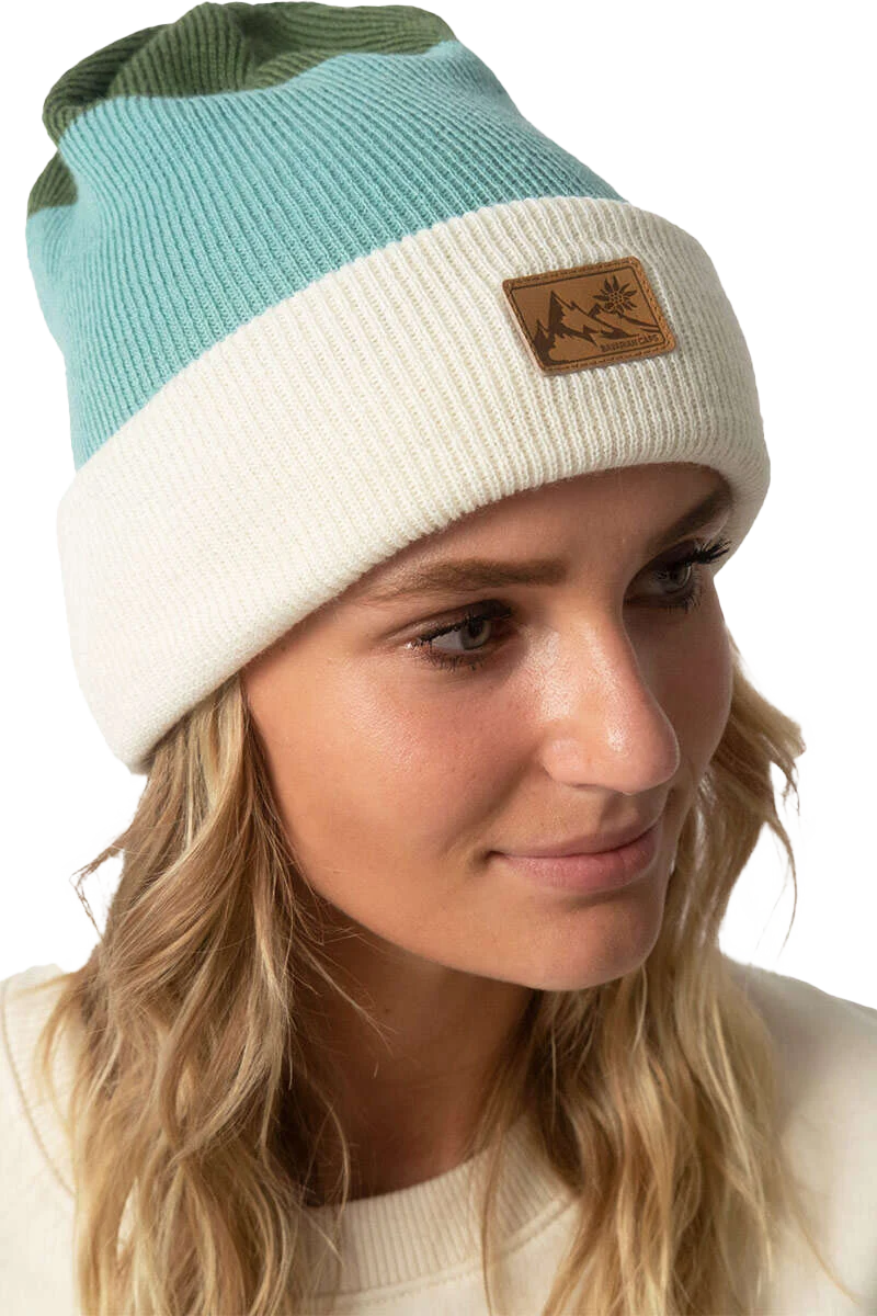 Long-Beanie Unisex mit Lederpatch