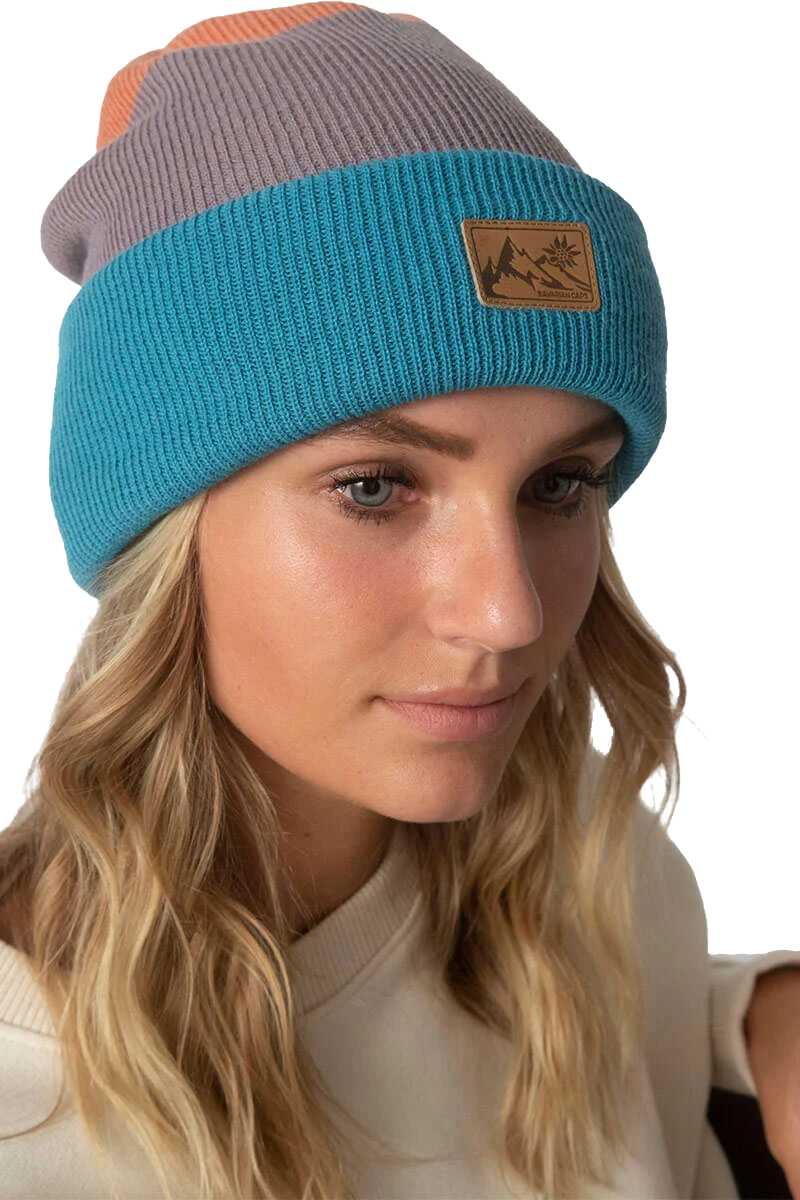 Long-Beanie Unisex mit Lederpatch